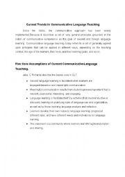 English Worksheet: Communicative Language Teaching