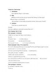 English Worksheet: Writing guide: relationships