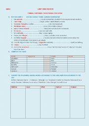 English Worksheet: REVIEW UNIT 1 / EDUCATION / GATEWAY TO ENGLISH 2