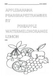 English Worksheet: Fruit