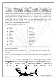 English Worksheet: The Great Balloon Debate