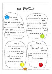 English Worksheet: Family Part 4/5