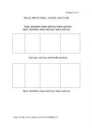 English Worksheet: Head Shoulders Knees and Toes