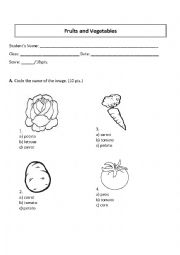 Fruits and vegetables quiz