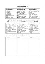 English Worksheet: Giving Advice with Modal Verbs