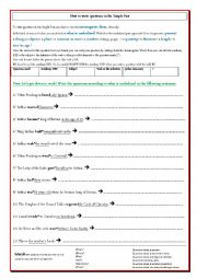 English Worksheet: How to write questions in the Simple Past