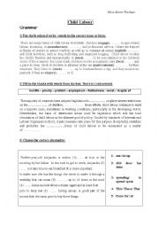 English Worksheet: child labour