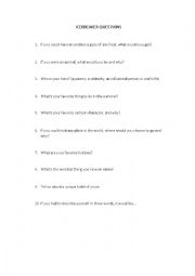 English Worksheet: Icebreaker questions