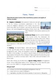 English Worksheet: Vienna, Vienna