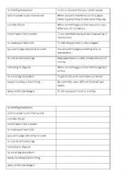 English Worksheet: Idioms related to kindness with meanings