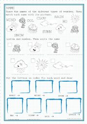 English Worksheet: weather writing practice