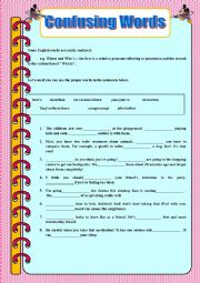 English Worksheet: Confusing words