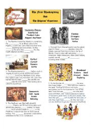 English Worksheet: Thanksgiving and Pilgrims  