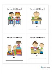 English Worksheet: Behaviour rewards 3