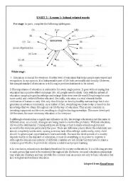 English Worksheet: unit2 lesson 1 school related words