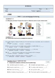 English Worksheet: WORLD of WORK - JOBS