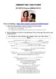 English Worksheet: Somebody that I used to know