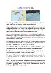 English Worksheet: Iceland Imports Ice