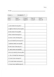 English Worksheet: Multiplication - words to numbers - twos 