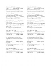 English Worksheet: hey Jude- the Beatles