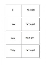 English Worksheet: Have got - pairs (2)