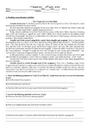 English Worksheet: written test 