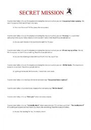 English Worksheet: Secret Mission