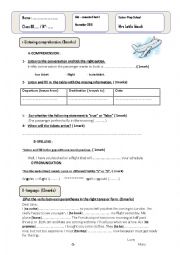 English Worksheet: mid-semester test 1