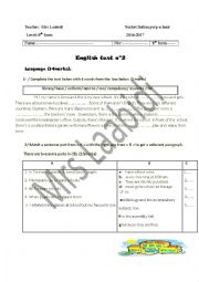 English Worksheet: english test 8th form