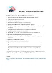 English Worksheet: Why Brexit happened and what to do next