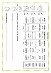 English Worksheet: Timetable