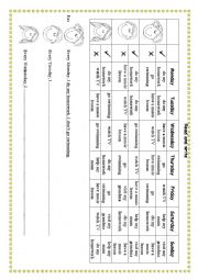 English Worksheet: Timetable