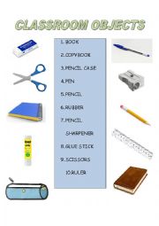 English Worksheet: Classroom objects