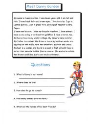 English Worksheet: Reading