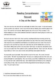 English Worksheet: Reading Comprehension (Recount) 