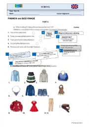 English Worksheet: FASHION AND BODY IMAGE - TEST