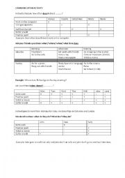 English Worksheet: present simple communication activity 