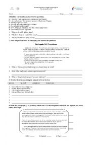 English Worksheet: Diagnostic Exam PNIEB Mexico Second Grade Secondary School 