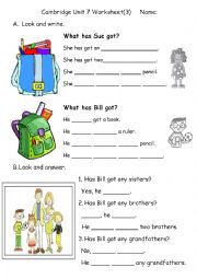 English Worksheet: have / has got