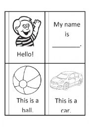 English Worksheet: beginning minibook