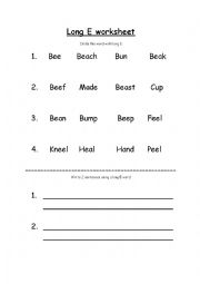 Long E worksheet