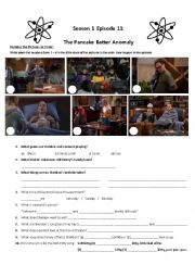 English Worksheet: The Big Bang Theory Sheldon Gets Sick S01E11