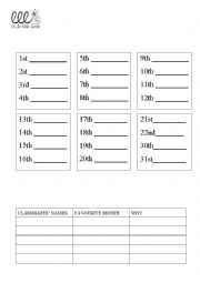 what happens in each season and ordinal numbers