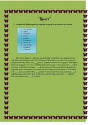 English Worksheet: sport