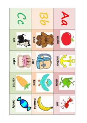 English Worksheet: ABC bingo game
