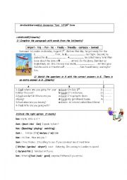 English Worksheet: mid-semester n2  of the 9th form