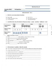 English Worksheet: Revision work - tenses, adverbs