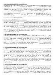 English Worksheet: mixed tenses in paragraphs