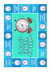English Worksheet: What time is it board game