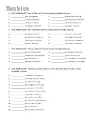 English Worksheet: There is / There are